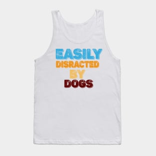 Vintage-Easily Distracted By Dogs Tank Top